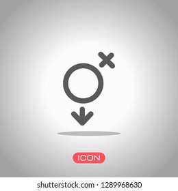 gender symbol. linear symbol. simple transgender icon. Icon under spotlight. Gray background