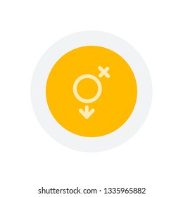gender symbol. linear symbol. simple transgender icon. Icon in colored circle with gray bold border. Web button, modern flat design