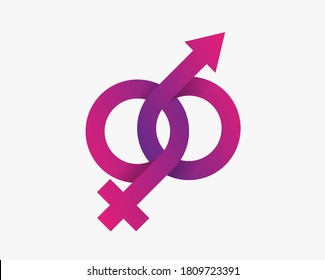 Gender Symbol Logo Inspiration, Male And Female Sex Sign, Vector Illustration