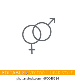 Gender symbol of male and female.
