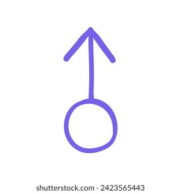 gender symbol of a man. Mars symbol