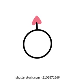 Símbolo de género. Elemento de doodle extraído a mano del vector romántico