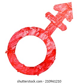 Gender symbol red symbol. Vector illustration. 