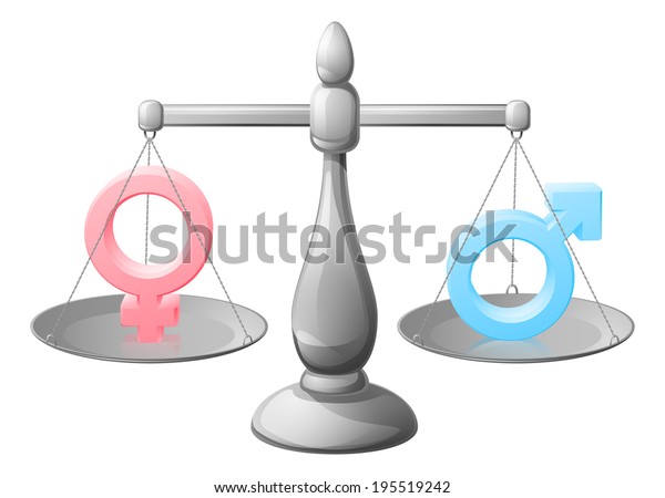 Gender Symbol Scales Equality Concept Man Stock Vector Royalty Free 0336