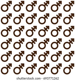 Gender symbol seamless endless pattern. Transgender texture with vector symbol.
