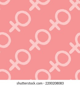 Gender Symbol Seamless Pattern. Female Sign. Female, Feminism Symbols.