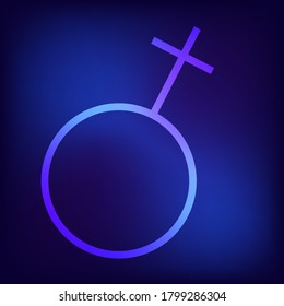 Juego de símbolos de género. Símbolo, logotipo, icono. Símbolos masculinos y femeninos 