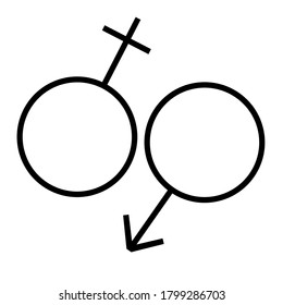 Geschlechtsymbol-Set. Symbol, Logo, Symbol. Symbole von Männern und Frauen 