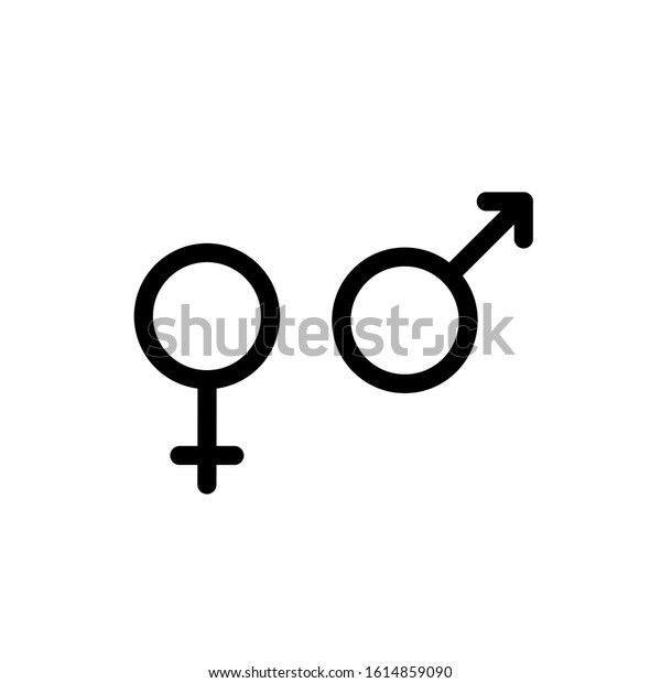 Gender Symbols Bold Line Isolated On Stock Vector Royalty Free