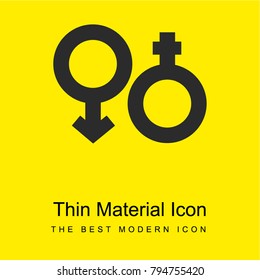 Gender Symbols bright yellow material minimal icon or logo design