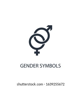 Gender symbols concept icon. Simple one colored family element illustration. Vector symbol design from home collection. Can be used in web and mobile.