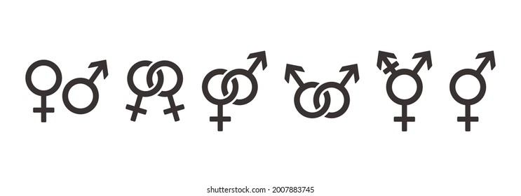 Gender Symbols Icon Set Sexual Orientation Stock Vector Royalty Free 2007883745 Shutterstock 