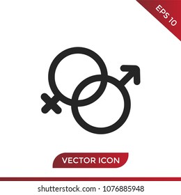 Gender symbols icon vector