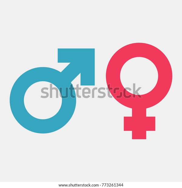 Gender Symbols Male And Female Color Icon Vector Illustration Flat