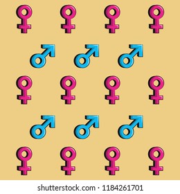 Gender symbols pattern background