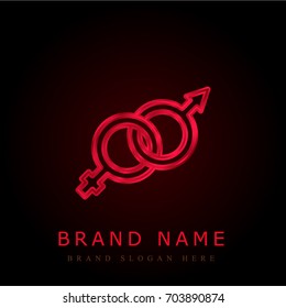 Gender Symbols red chromium metallic logo