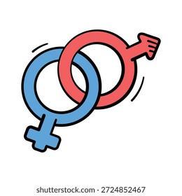 Símbolos de gênero design vetorial representando saúde e bem-estar masculino e feminino