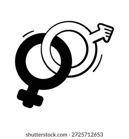 Símbolos de género Diseño de Vector que representa la salud y el bienestar masculino y femenino