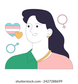 Gender transition. Gender-affirming treatment for transgender people. Gender identity and the journey of transition. Flat vector illustration