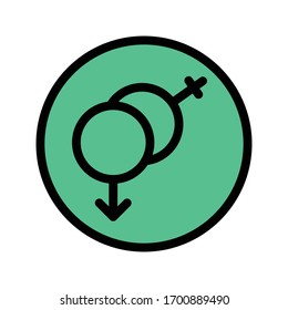 gender vector flat color icon 