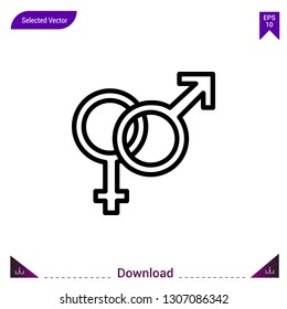 gender vector icon. Best modern, simple, isolated, flat icon for website design or mobile applications, UI / UX design vector format