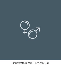 Gender vector icon. Gender concept stroke symbol design. Thin graphic elements vector illustration, outline pattern for your web site design, logo, UI. EPS 10.