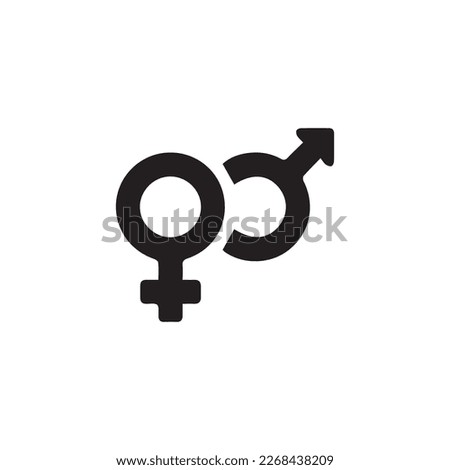 Gender vector icon, heterosexual symbol. Simple, flat design