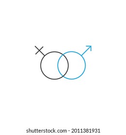 Diseño del logotipo de la ilustración del icono del vector de género.