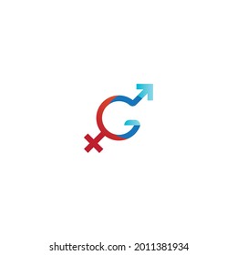 Diseño del logotipo de la ilustración del icono del vector de género.