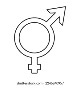 Geschlecht, Vektorsymbol. Zeilenzeichen für mobiles Konzept und Webdesign. Symbol, Logo-Abbildung. Vektorgrafik