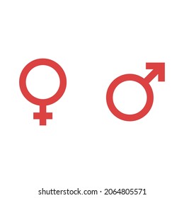 Gender vector icon. Red symbol