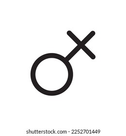 Icono vector de género. Señal de género de hombres y mujeres. Diseño de letreros planos masculinos y femeninos. Pictograma de símbolo plano EPS 10