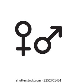 Gender vector icon. Gender sign of men and women. Male and female flat sign design. EPS 10 flat symbol pictogram