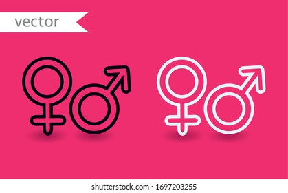 Gender vector icon, symbol. White and black vector desgin. Modern, simple flat vector illustration for web site, mobile app or poster design.