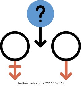 geschlechtsspezifische Vektorgrafik auf transparentem Hintergrund. Hochwertige Symbole. Zeilenfarbige Vektorsymbole für Konzept und Grafikdesign.