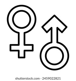 Diseño de iconos de línea de Vector de género