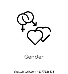 gender vector line icon. Simple element illustration. gender outline icon from signs concept. Can be used for web and mobile