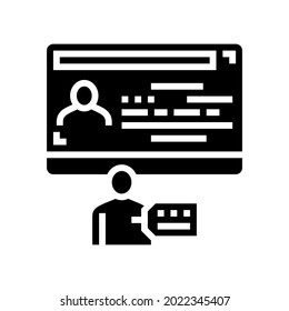 gender visa glyph icon vector. gender visa sign. isolated contour symbol black illustration