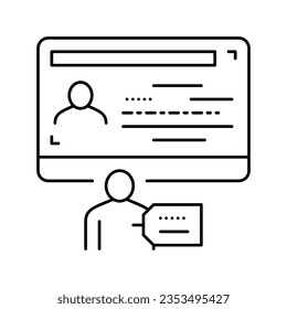 gender visa line icon vector. gender visa sign. isolated contour symbol black illustration