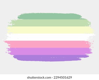 Genderfae Flag painted with brush on white background. LGBT rights concept. Modern pride parades poster. Vector illustration
