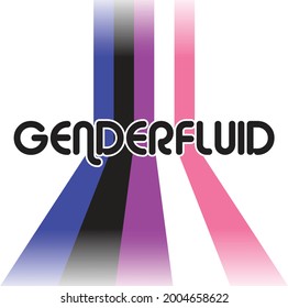 Genderfluid Flag Pride Stripe Retro Style Shape Vector Illustration Graphic Based On The LGBTQIA+ Genderfluids Flags and Gender Identity Non-Binary Sexuality Stripes