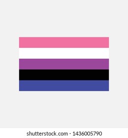 Genderfluid flag symbol vector icon. LGBT symbol Isolated on white background