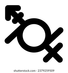 Genderfluid people symbol. Genderfluid vector icon. Symbol, sign illustration. Vector graphics