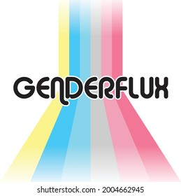Genderflux Flag Pride Stripe Retro Style Shape Vector Illustration Graphic Based On The LGBTQIA+ Genderfluxs Flags and Gender Identity Non-Binary Sexuality Stripes