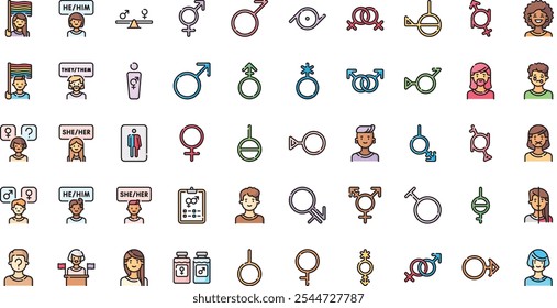 Genderidentity icons High-Quality Vector Icons Collection with Editable Stroke. Ideal for Professional and Creative Projects.