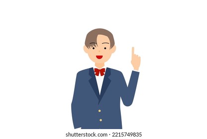 Genderless, blazer uniform, Pointing and advising
