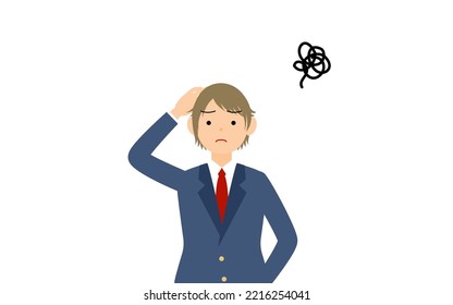 Genderless, blazer uniform, Worry with your head