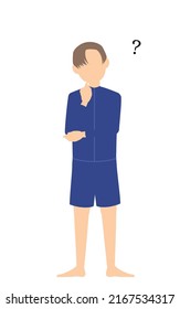 Genderless student, in Genderless swimsuit,Have doubts