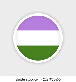Genderqueer circle flag with white background
