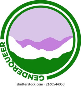 Genderqueer flag with mountain pattern. Hills with pride colors